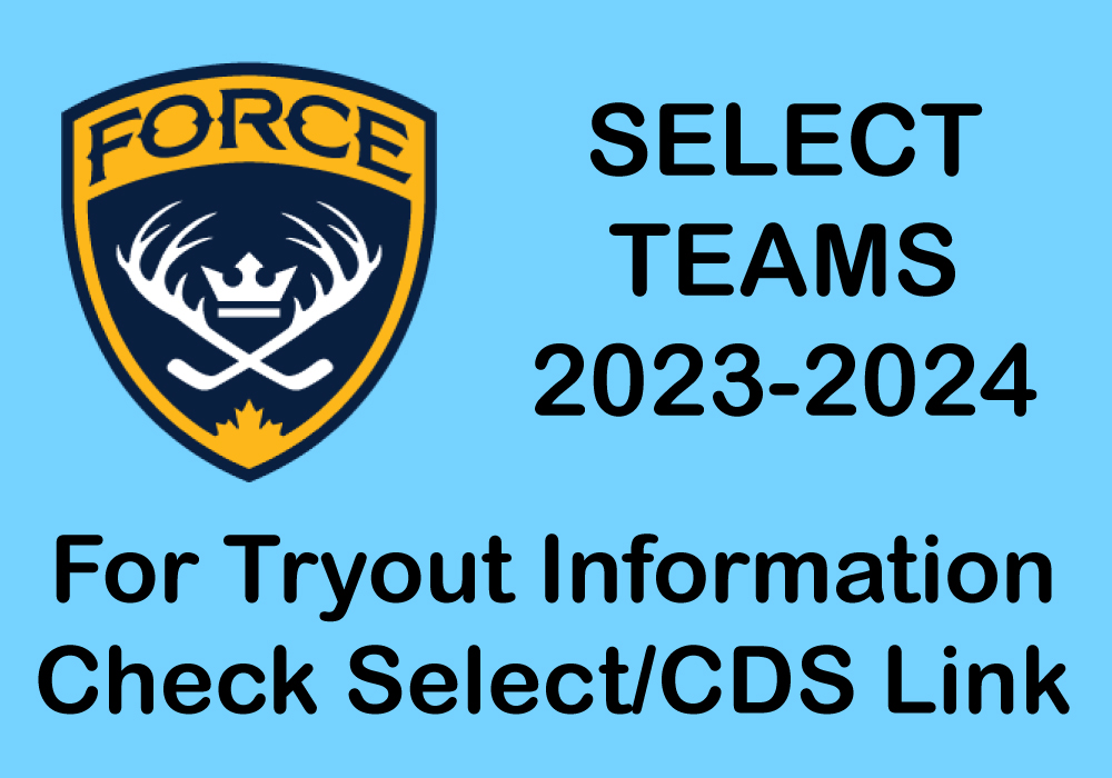 Select and CDS Tryout Schedule Posted Forest Hill Hockey Association